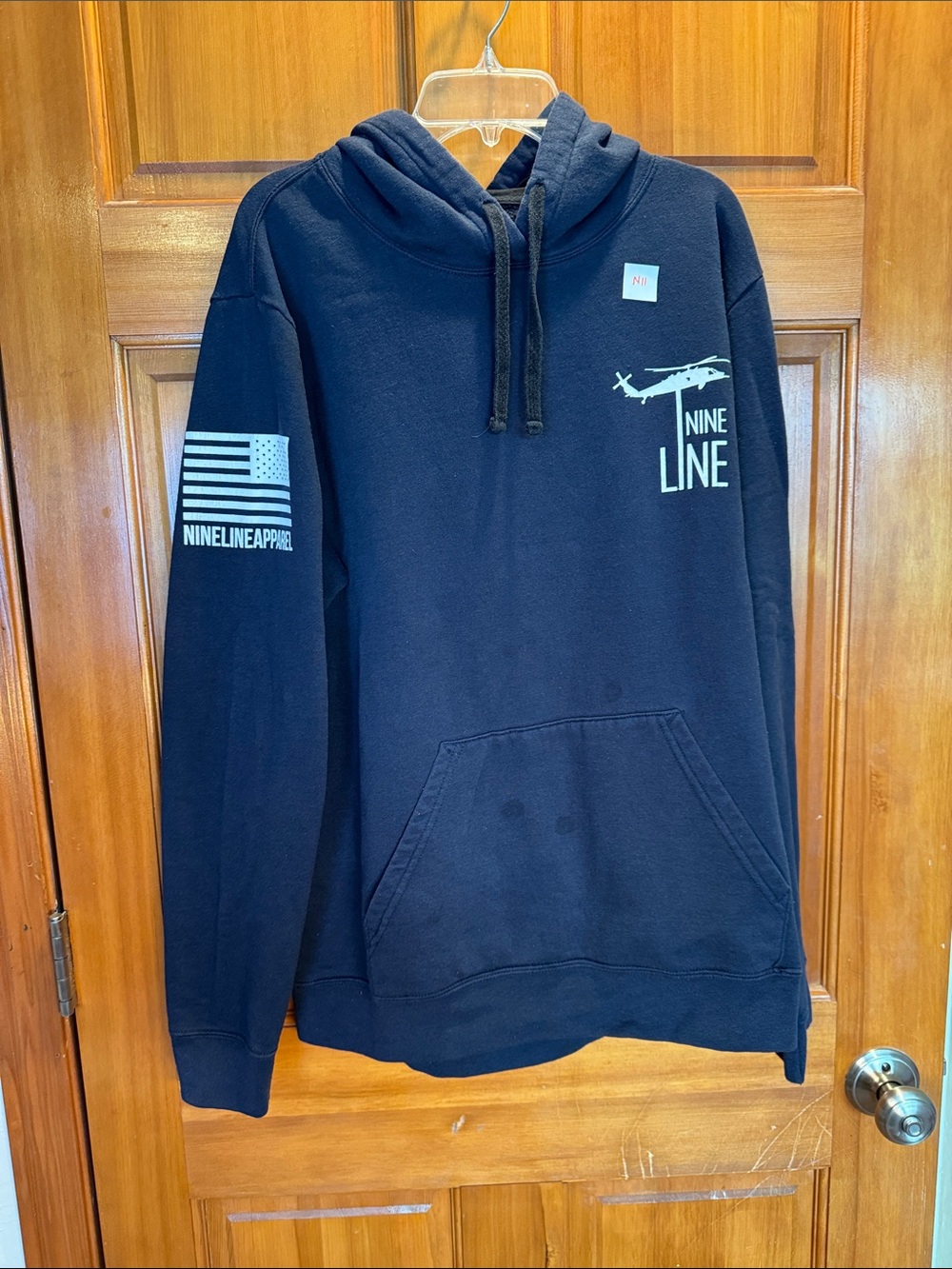 Men's Nine Line Navy Hoodie Sweatshirt Size Small